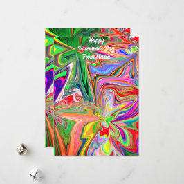 Unieke Valentijnsdag Abstract Kleurrijke En Levend Feestdagenkaart