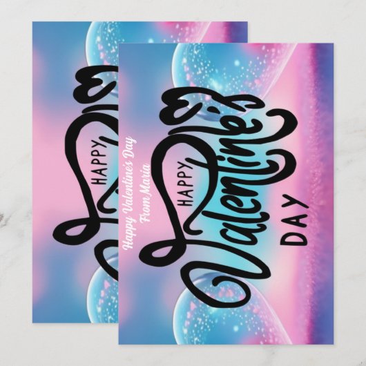 Unieke Valentijnsdag Abstract Kleurrijke En Levend Feestdagenkaart (Voorkant / Achterkant)