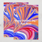 Unieke Valentijnsdag Abstract Kleurrijke En Levend Feestdagenkaart (Voorkant / Achterkant)