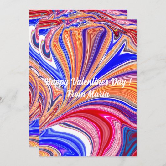 Unieke Valentijnsdag Abstract Kleurrijke En Levend Feestdagenkaart (Voorkant / Achterkant)