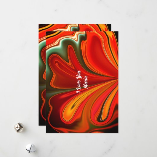 Unieke Valentijnsdag Abstract Kleurrijke En Levend Feestdagenkaart (Voorkant / Achterkant in situ)