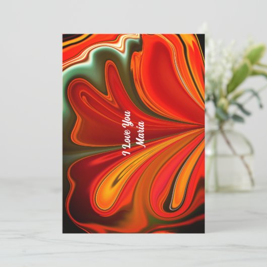 Unieke Valentijnsdag Abstract Kleurrijke En Levend Feestdagenkaart (Staand voorkant)