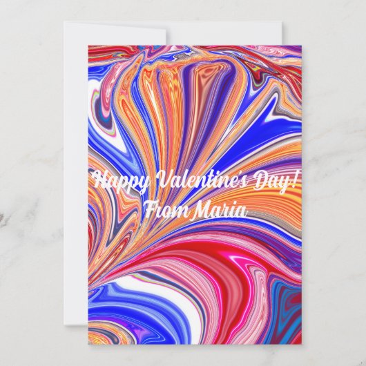 Unieke Valentijnsdag Abstract Kleurrijke En Levend Feestdagenkaart (Voorkant)