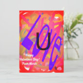 Unieke Valentijnsdag Abstract Kleurrijke En Levend Feestdagenkaart (Staand voorkant)