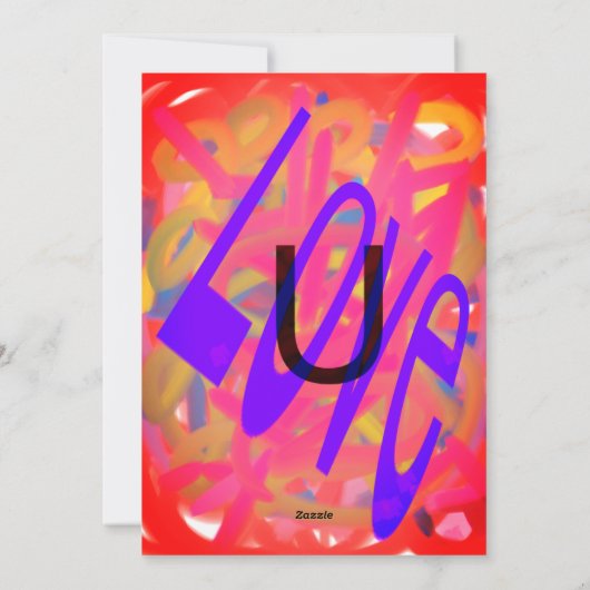 Unieke Valentijnsdag Abstract Kleurrijke En Levend Feestdagenkaart (Achterkant)