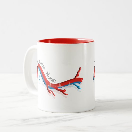 Unieke Vasculaire zurencadeautjes Tweekleurige Koffiemok (Voorkant links)