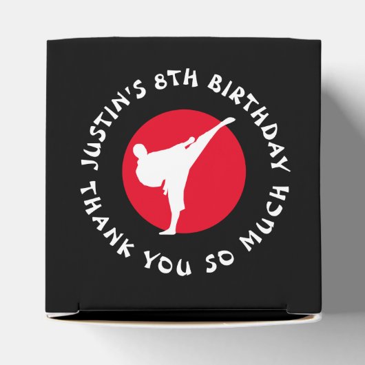 Unieke vechtsport thema karate Verjaardagsfeest Bedankdoosjes (Bovenkant)