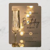 Unieke verjaardagsuitnodiging platte kaart (Voorkant / Achterkant)