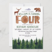 Unieke verkenningsboys van 4e verjaardag kaart (Voorkant)