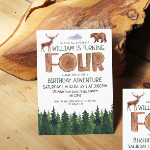 Unieke verkenningsboys van 4e verjaardag kaart