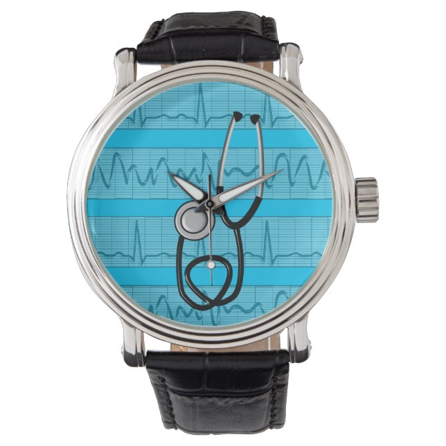 Unieke verpleegster horloge EKG strips ontwerp (Voorkant)