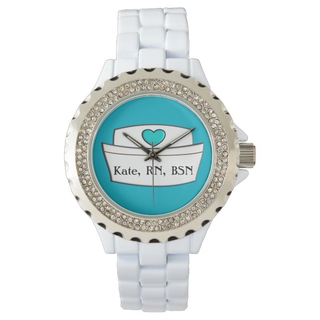 Unieke verpleegster Nurse Pet Design RN BSN #7 Horloge (Voorkant)