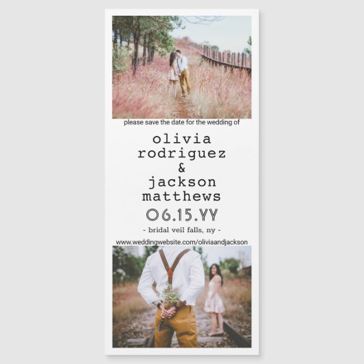 Unieke verticale bruiloft Sparen de Magnetten van  (Voorkant)