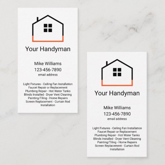 Unieke Verticale HandymanVisitekaartjes Visitekaartje (Voorkant / Achterkant)
