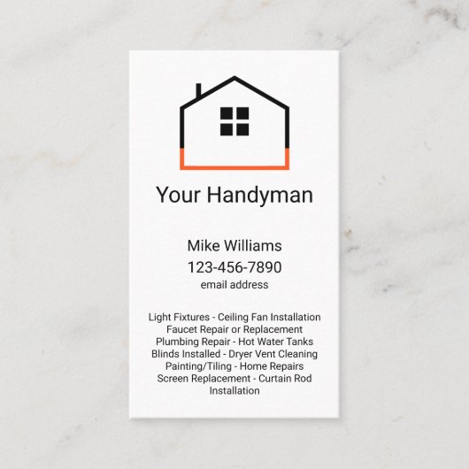 Unieke Verticale HandymanVisitekaartjes Visitekaartje (Voorkant)
