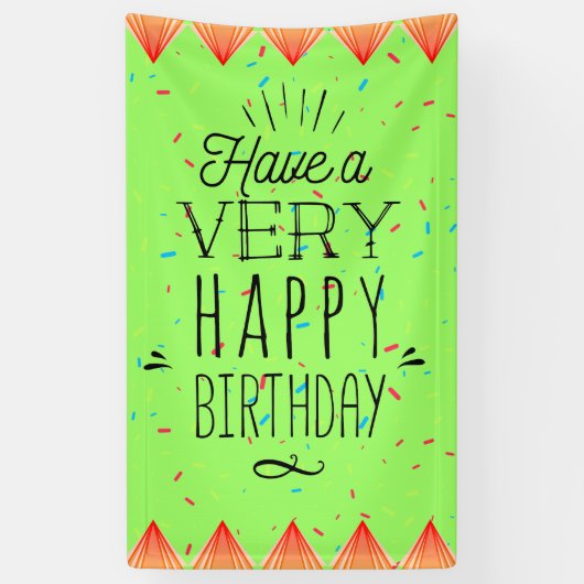 Unieke Verticale Happy Birthday-banner Spandoek (Verticaal)