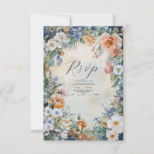 Unieke Victoriaans Royal Elegance bruiloft RSVP Kaartje (Voorkant)