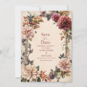 Unieke Victoriaans Royal Floral bruiloft Save The Date (Voorkant)