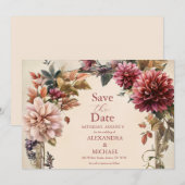 Unieke Victoriaans Royal Floral bruiloft Save The Date (Voorkant / Achterkant)