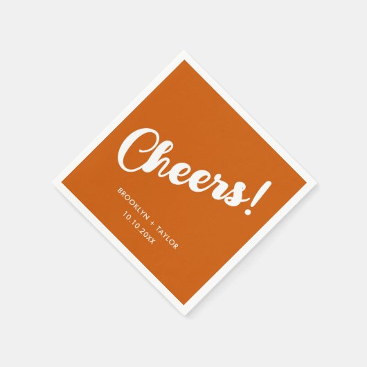 Unieke viering met eenvoudige tekst Oranje Wit Servet (Hoek)