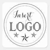 Unieke vierkante Sticker met uw aangepaste Logo (Voorkant)