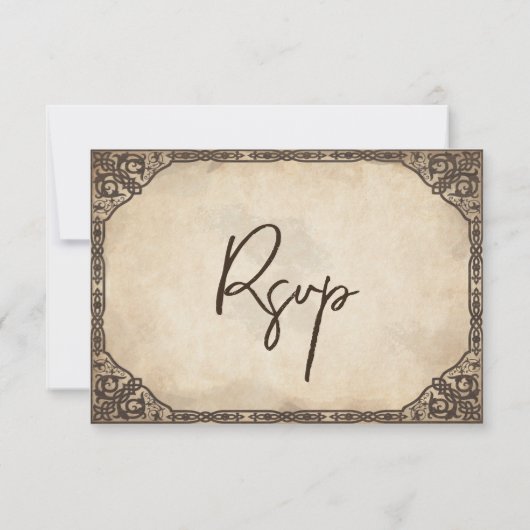 Unieke Viking geïnspireerde RSVP-kaart RSVP Kaartje (Achterkant)
