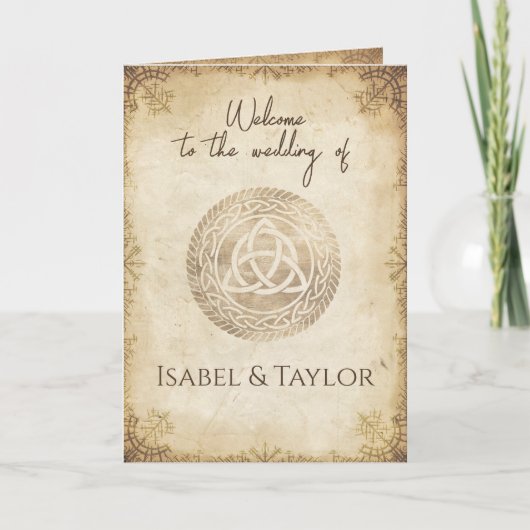 Unieke Viking Wedding Program Kaart (Voorkant)