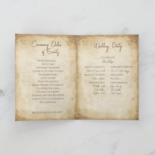 Unieke Viking Wedding Program Kaart (Binnen)