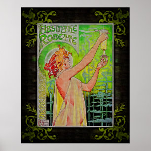 Unieke Vintage Absinthe Green Fairy Poster