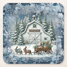 Unieke vintage Christmas Scenery Paper Borden Kartonnen Onderzetters
