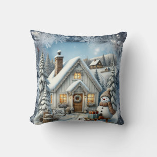 Unieke vintage Christmas Scenery Paper Borden Kussen