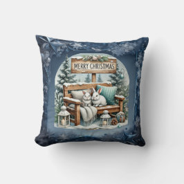 Unieke vintage Christmas Scenery Paper Borden Kussen