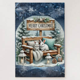 Unieke vintage Christmas Scenery Paper Borden Legpuzzel