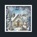 Unieke vintage Christmas Scenery Paper Borden Servet<br><div class="desc">Uniek vintage kerstontwerp. Deze mooie kerstartikelen zijn het perfecte cadeau voor iedereen in de familie. Bekijk ook de andere items in dit collectie.</div>