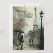 Unieke vintage Fleur et Feuille trouwuitnodiging Kaart (Achterkant)