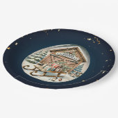 Unieke vintage kerstlandschap papieren bordje (Gekanteld)