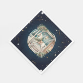 Unieke vintage kerstlandschap servet (Hoek)