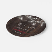 Unieke vintage snoerlichten oude schuur verlovings papieren bordje (Gekanteld)