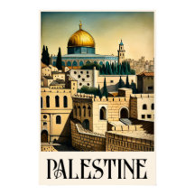 Unieke Vintage Stijl Illustratie Jeruzalem Poster
