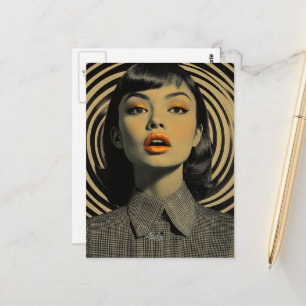 Unieke Vintage Surrealistische Vrouw Briefkaart