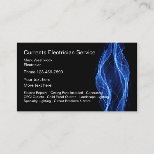 Unieke Visitekaartjes van de Dienst van de elektri (Voorkant)