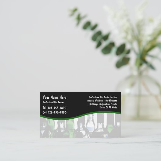 Unieke Visitekaartjes van het Bartender-ontwerp (Staand voorkant)