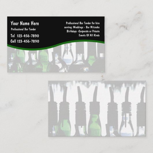 Unieke Visitekaartjes van het Bartender-ontwerp (Voorkant / Achterkant)