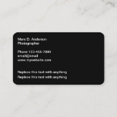 Unieke Visitekaartjes voor fotografie (Achterkant)