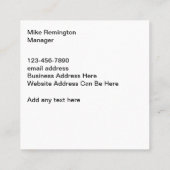 Unieke Visitekaartjes voor het ontwerp van de cons (Achterkant)