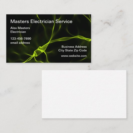 Unieke Visitekaartjes voor koele elektricien (Voorkant / Achterkant)