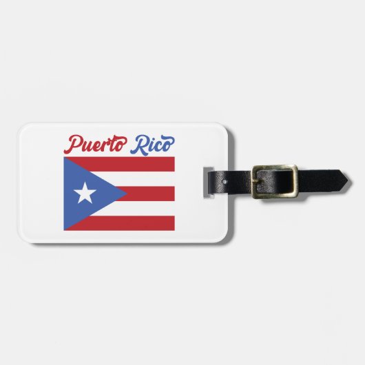 Unieke vlag van Puerto Rico Bagagelabel (Voorkant horizontaal)