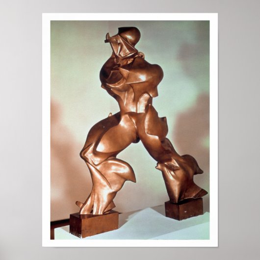 Unieke vormen van continuïteit in de ruimte, 1913  poster (Voorkant)