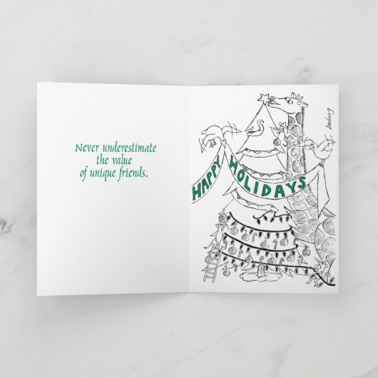 Unieke vrienden feestdagen kaart (Binnen)