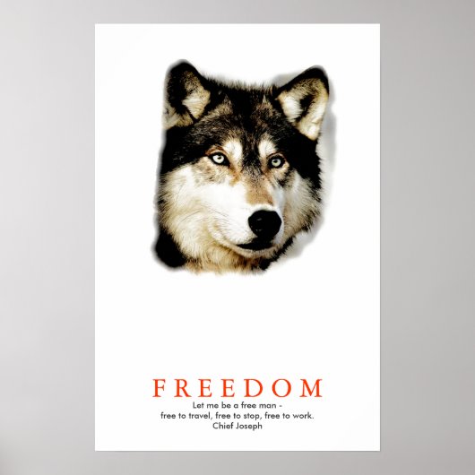 Unieke vrijheid Motiverende wolf poster afdruk (Voorkant)